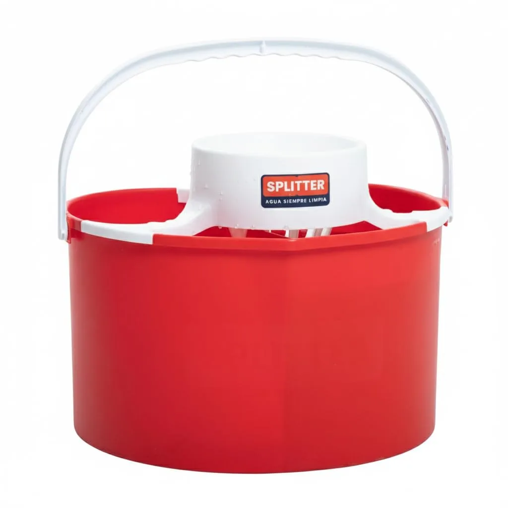 Cubo Splitter de dos aguas, rojo con escurridor blanco