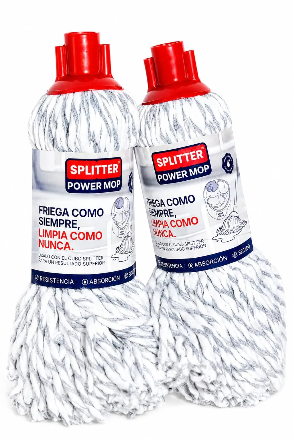 Pack de 2 fregonas de recambio Splitter Power Mop